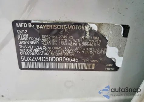 2013 BMW X5 xDrive35I z USA, uszkodzony, nr VIN 5UXZV4C58D0B09546